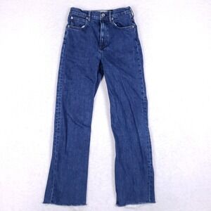 Everlane The Way High Jean 24x27 Blue Organic Cotton Raw Hem Straight Denim